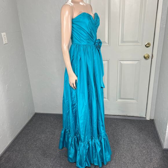 Vintage 80's 90's Alyce Designs Women's Dress Polyester Maxi Prom Formal NN25 - Picture 6 of 7